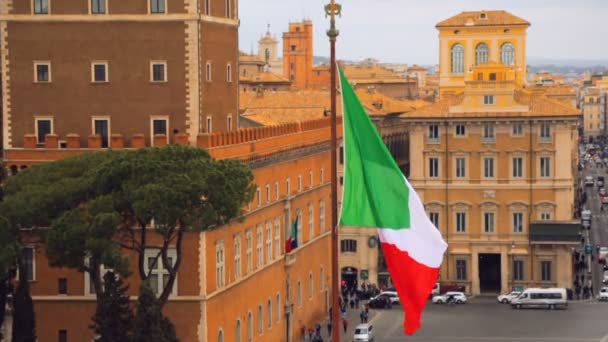 Άποψη της οδού Ρώμης από το Βωμό της Πατρίδας, Ιταλία — Αρχείο Βίντεο