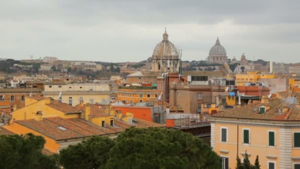 Bella Roma vista sulla città con tempo nuvoloso — Video Stock
