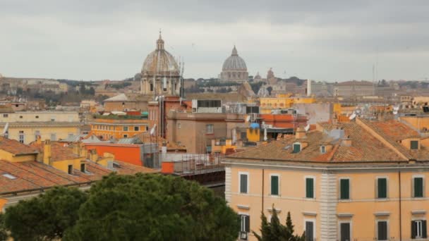 Bella Roma vista sulla città con tempo nuvoloso — Video Stock