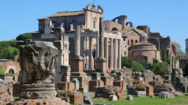 Roma Forumu güneşli bir günde, Roma, İtalya