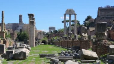 Roma Forumu güneşli bir günde, Roma, İtalya