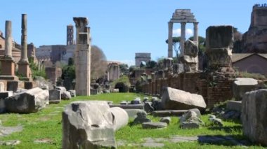 Roma Forumu güneşli bir günde, Roma, İtalya