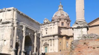 Roma Forumu güneşli bir günde, Roma, İtalya