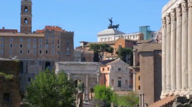 Roma Forumu güneşli bir günde, Roma, İtalya