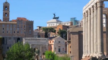 Roma Forumu güneşli bir günde, Roma, İtalya