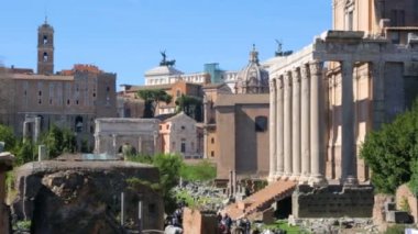Roma Forumu güneşli bir günde, Roma, İtalya