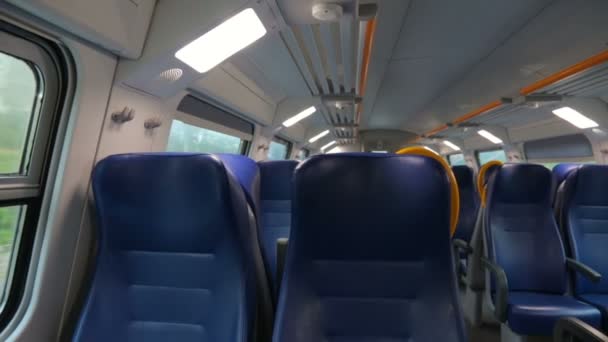 Hareket halindeki trenin içinde — Stok video