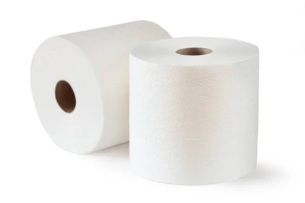 Rolki Ręczników Papierowych Izolowane Białym Tle — Zdjęcie stockowe