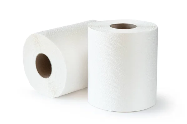 Rolls Paper Towels Isolated White Background — Stock Photo, Image