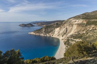 Myrtos Beach, Kefalonia adada ve bütün Yunanistan'ın en iyi havadan görünümü