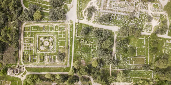 Ancient Olympia, Elis Peloponnese yarımadanın bir kutsal alan havadan görünümü