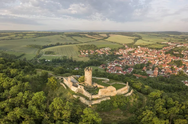 Vista aérea do castelo de Muehlburg na Turíngia — Fotografia de Stock