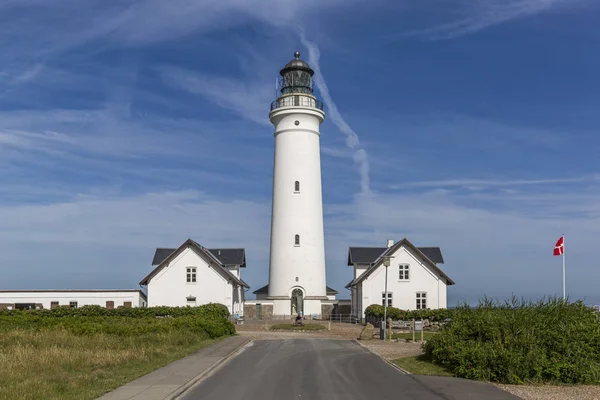 Phare historique Hirtshals sur la côte de Skagerrak — Photo