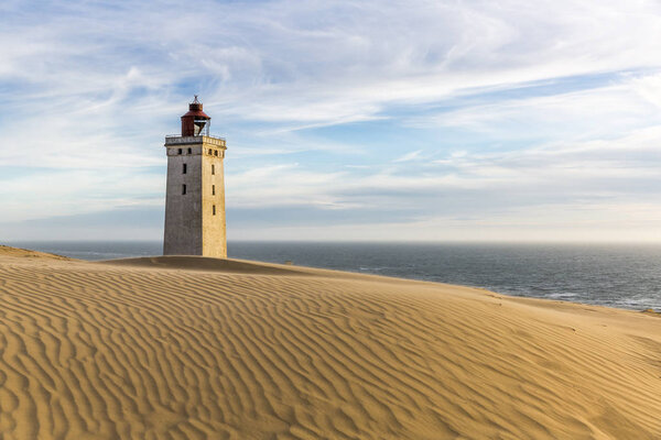 Rubjerg Knude lighthouse buried in sands on the coast of the North Sea