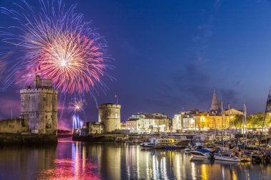 Fireworks at La Rochelle during French National Day clipart