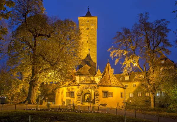 La porta occidentale della città nel Rothenburg ob der Tauber — Foto Stock
