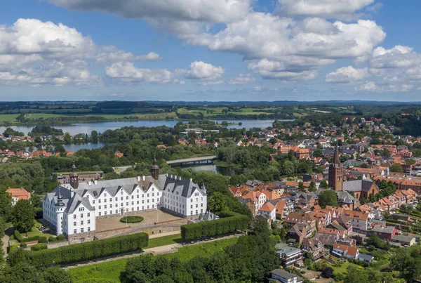 Luftaufnahme der Plauener Burg und der Altstadt — Stockfoto