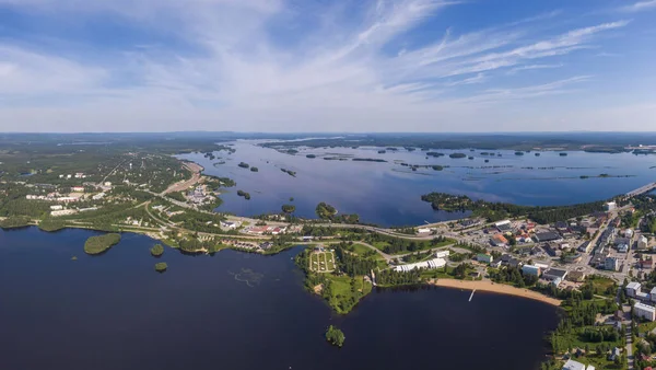 Légi kilátás Kemijarvi város Észak-Finnországban — Stock Fotó