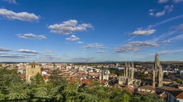 Vista temporal de la ciudad de Burgos en Castilla y León, España — Vídeo de stock