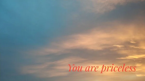 You Priceless Beautiful Background Image Motivational Text — Stock Photo, Image