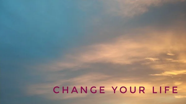 Změňte Svůj Život Krásné Pozadí Obrázek Motivační Text — Stock fotografie