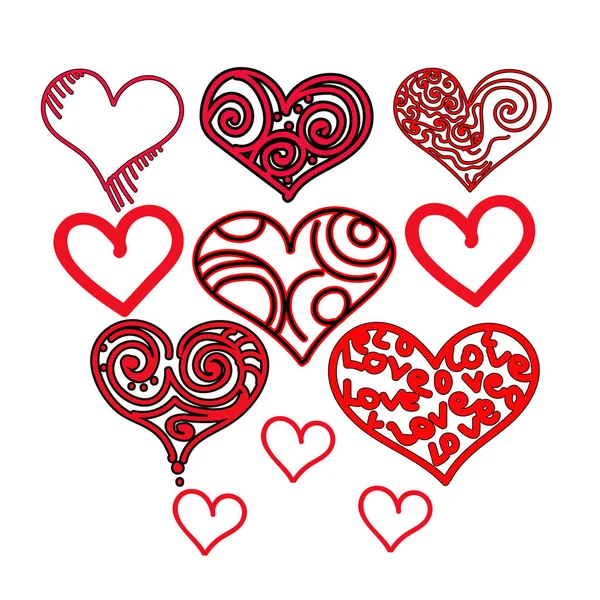 Sevgililer Günü Kartı Kalpler Işık Vektör Çizim — Stok Vektör