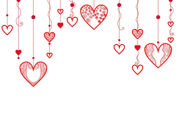 Valentine Day Card Hearts Light Vector Illustration — Stock Vector