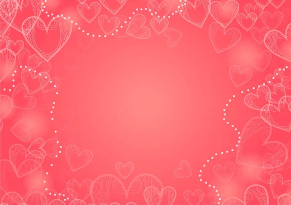 Valentijnsdag Liefde Roze Kleur Achtergrond Vector Decor — Stockvector