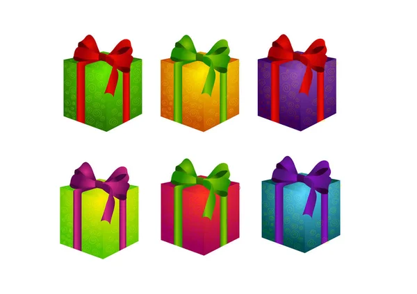 Gift Box Colofull Set — Stock Vector