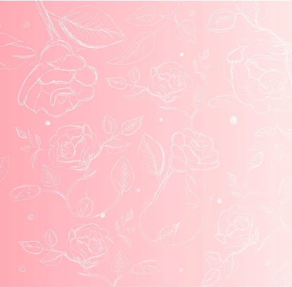 Illustration florale dessinée à la main. Texture fleurs — Image vectorielle