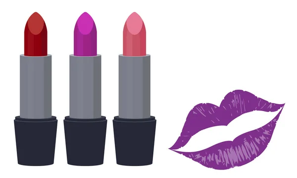 Lipstick, lipstick vector, geïsoleerde lippenstift — Stockvector