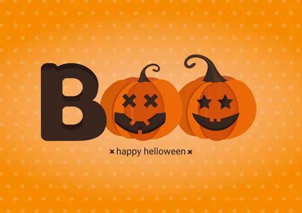 Halloween Boo Liternictwo Tekst Uroczy Wektor Ilustracja Dyni — Wektor stockowy