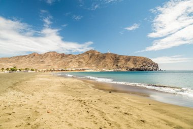 Sandy beach Gran Tarajal, Fuerteventura, Kanarya Adaları, İspanya.
