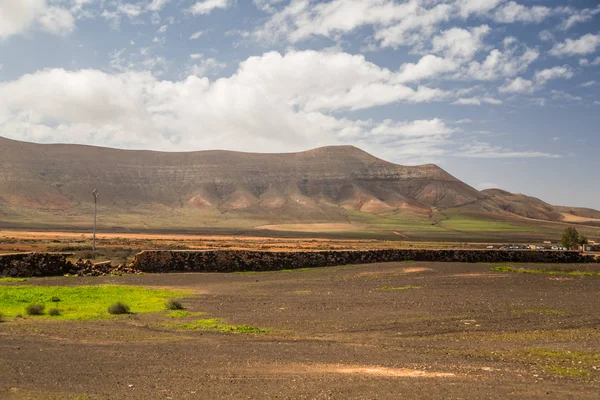 Dry Landscapes Cloudy Sky Oliva Las Palmas Fuerteventura Canary Islands — Stock Photo, Image