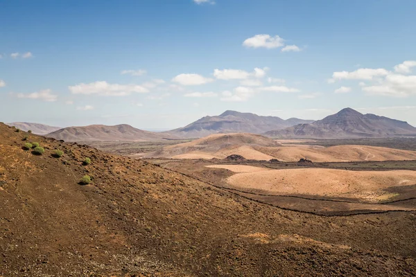 Lava Seca Que Fluye Desde Volcán Caldera Gairia Fuerteventura Islas — Foto de Stock