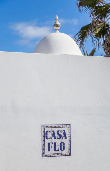 Parede Exterior Casa Branca Casa Flo Corralejo Fuerteventura Ilhas Canárias — Fotografia de Stock