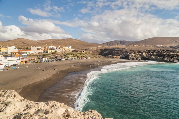 Vista Praia Arenosa Aldeia Ajuy Fuerteventura Ilhas Canárias Espanha — Fotografia de Stock