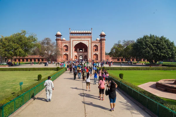 Agra Hindistan Şubat 2015 Büyük Kapı Taj Mahal Görünümü Kuzey — Stok fotoğraf