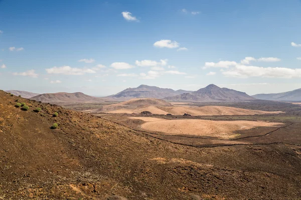 Dry Lava Flowing Caldera Gairia Volcano Fuerteventura Canary Islands Spain — Stock Photo, Image