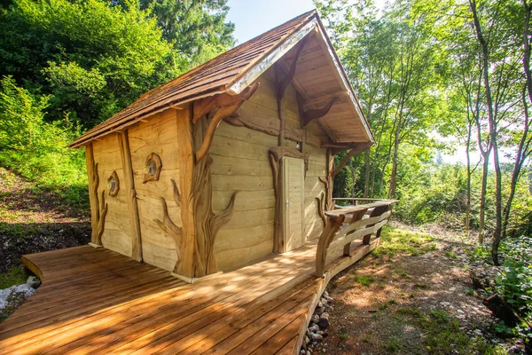 Hand Built Fantasy Home Woods Adrenaline Check Eco Resort Slovenia — Stock Photo, Image