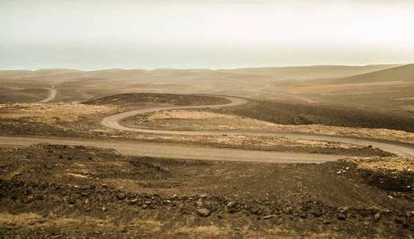 Camino Tierra Que Conduce Playa Cofete Fuerteventura España — Foto de Stock