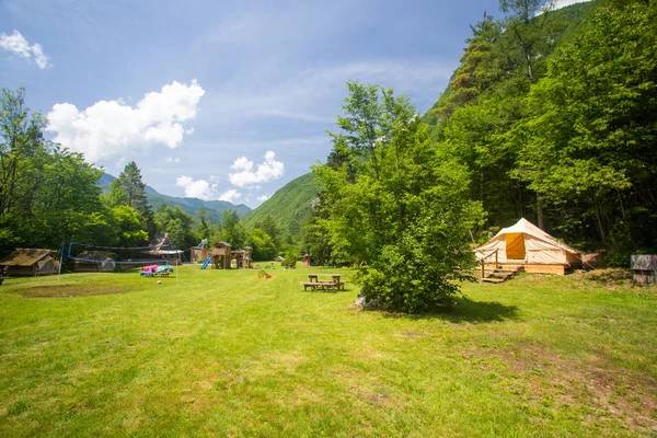 Familie Tent Adrenaline Controleren Eco Resort Slovenië — Stockfoto