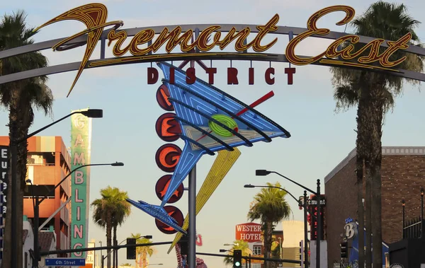 Uma entrada para o Fremont East District, Las Vegas, NV, EUA — Fotografia de Stock