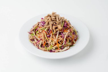  sebze ve et beyaz izole taze salata