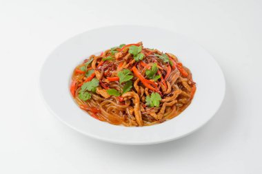  et ve sebze beyaz izole makarna