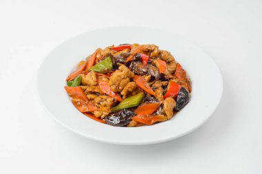 beyaz izole sebze ile et