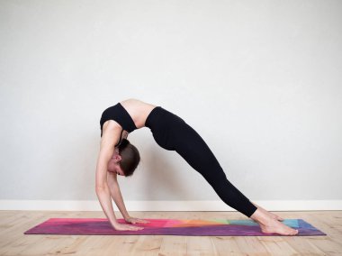 Yoga egzersizleri yapan çekici esnek kız