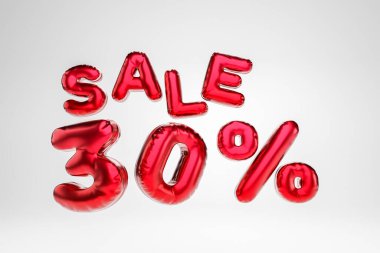 Satış afişi 3D Arka plan Balonu Tasarımı.