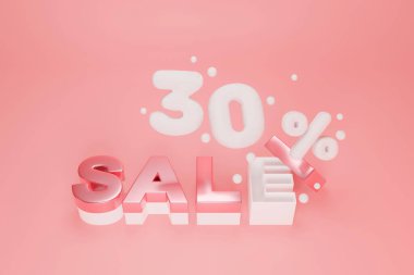 Satışlı Hediye Kutusu 3D İndirim% 30 Arkaplan Tasarımı.