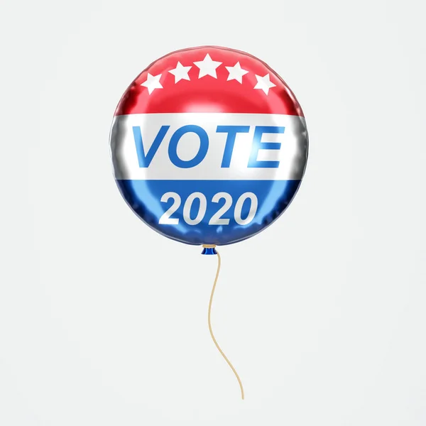 Vote 2020 United States of America Presidential . Red, white, and blue voting design ballon in 2020 with Your Vote Counts text. 3d render. Isolated on white background